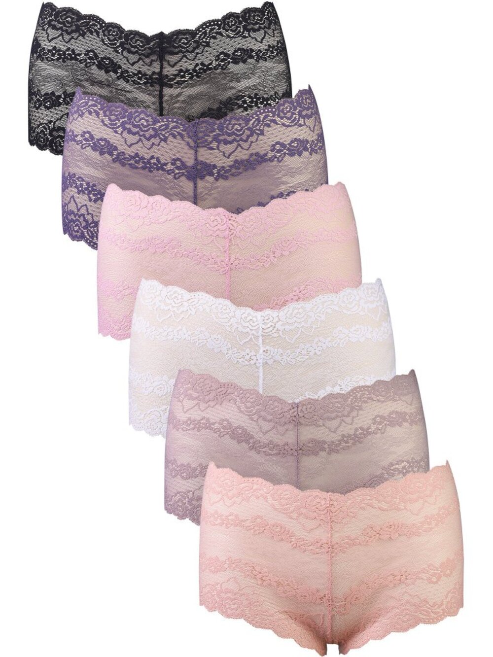 $10 SALE PACK OF 6 Women's Allover Lace Solid Hipster Panty (LP9085LH)